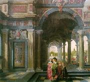 DELEN, Dirck van Palace Courtyard with Figures df France oil painting reproduction